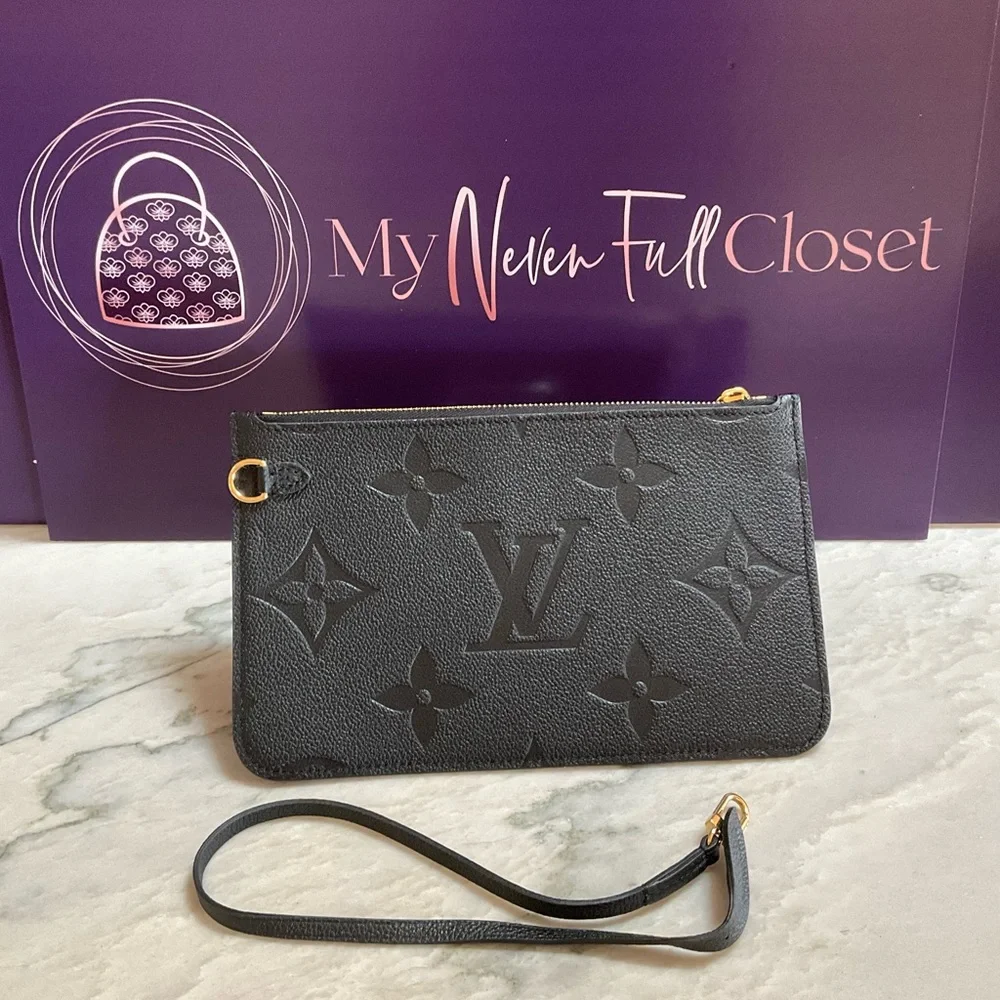 Sold New Louis Vuitton Empreinte Noir Neverfull Pouchette - Picture 1 of 12